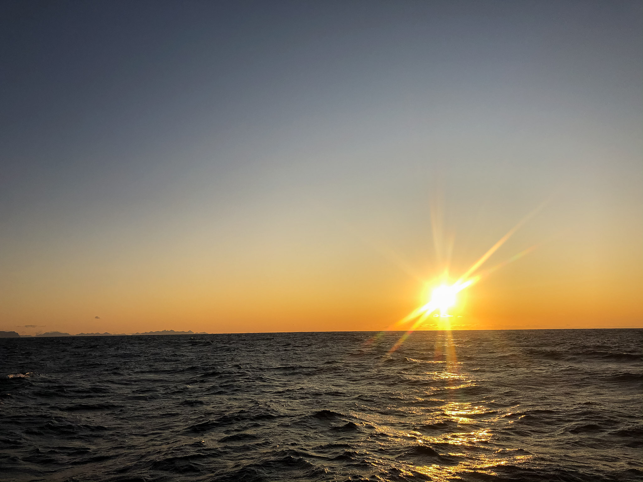 Sonnenuntergang bei Rückfahrt