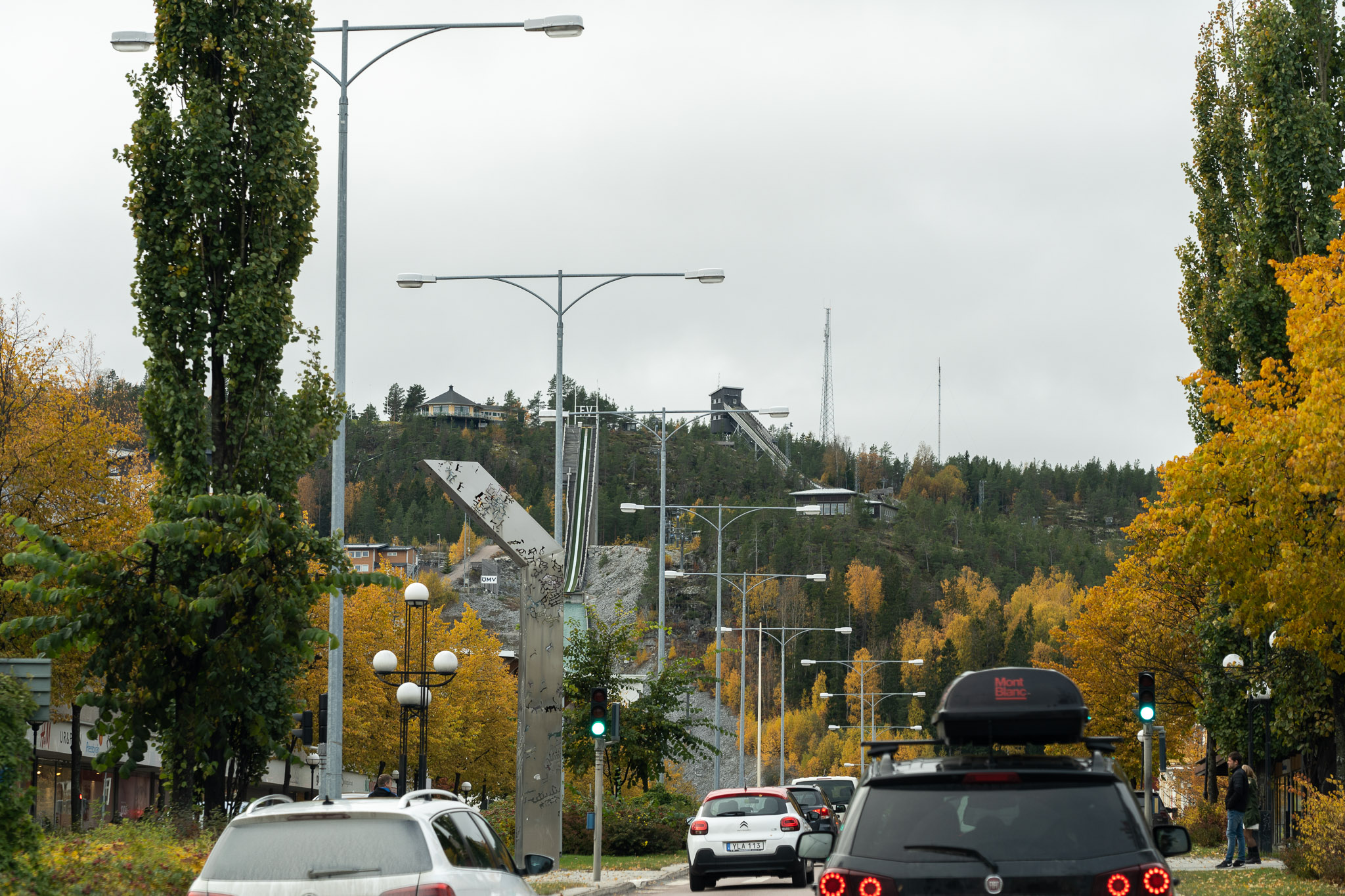 Sprungschanzen mitten in Umeå